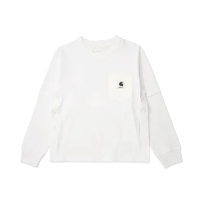 sacai x Carhartt WIP Cotton Jersey L/S T-Shirt "White"