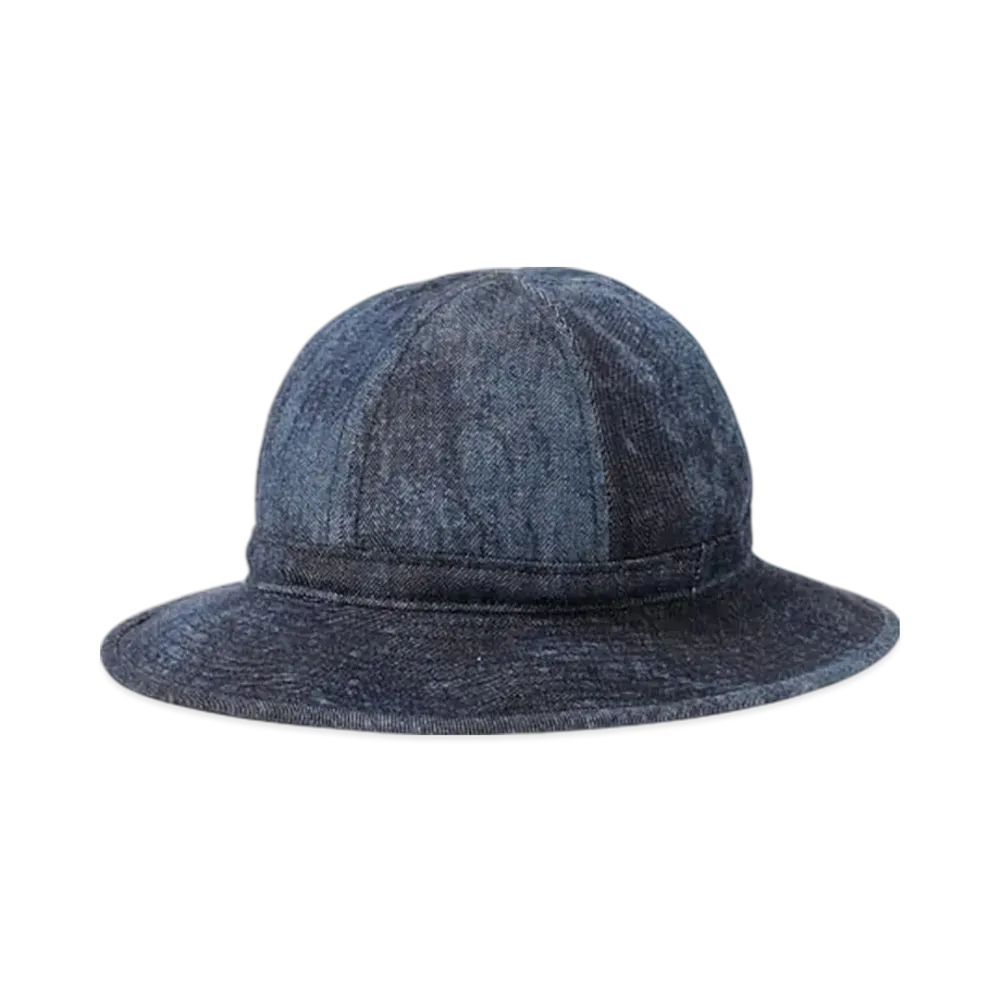 BEAMS MIL Hat Denim Discharge Print "Indigo"