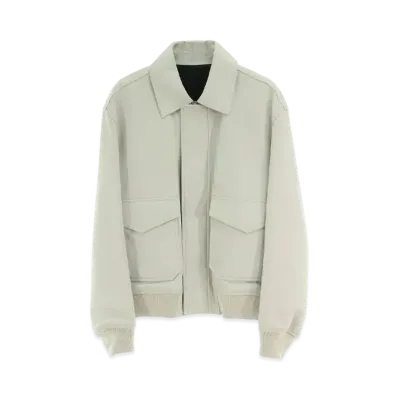 Dior x DANIEL ARSHAM Back Logo Leather Blouson "Light Gray"