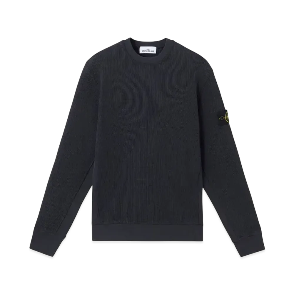 Stone Island 6100008 Organic Cotton Waffle Fleece "Navy Blue"