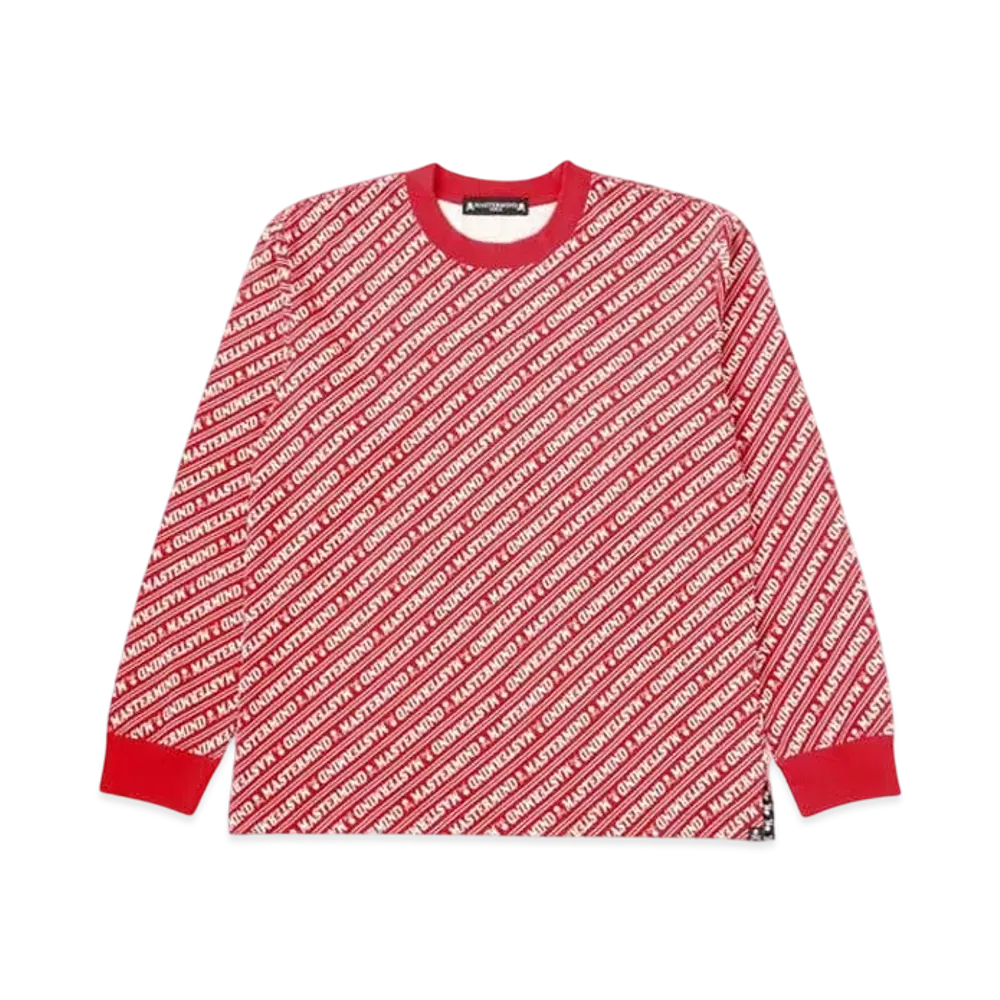 mastermind WORLD Diagonal Crewneck "Red"