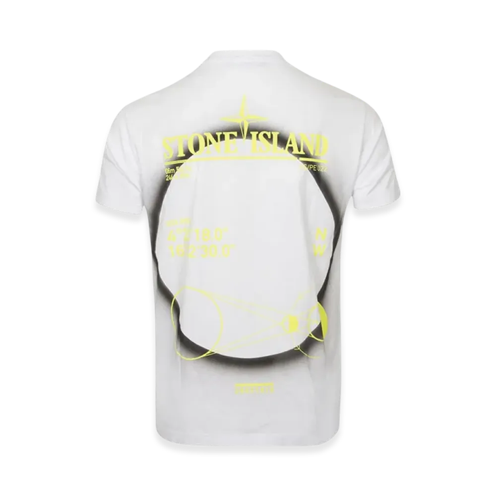 Stone Island 2NS97 30/1 Cotton Jersey Solar Eclipse Three Print Garment Dyed T-Shirt - 22SS "White"