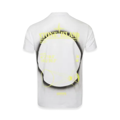 Stone Island 2NS97 30/1 Cotton Jersey Solar Eclipse Three Print Garment Dyed T-Shirt - 22SS "White"