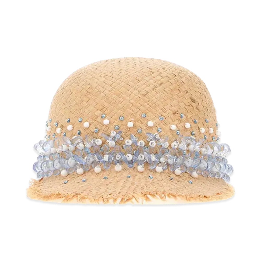 PRADA Women's Rafia Baseball Cap "Beige"
