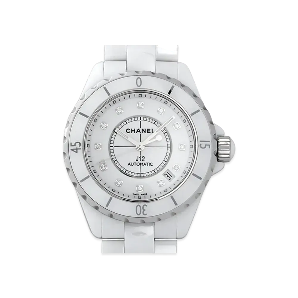 CHANEL J12 Ceramic 38mm 12P diamond "white"