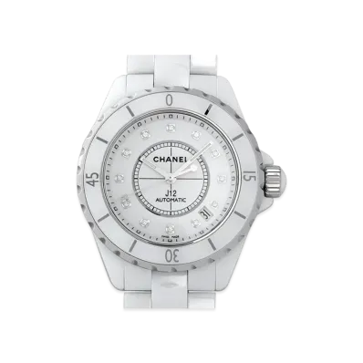 CHANEL J12 Ceramic 38mm 12P diamond "white"