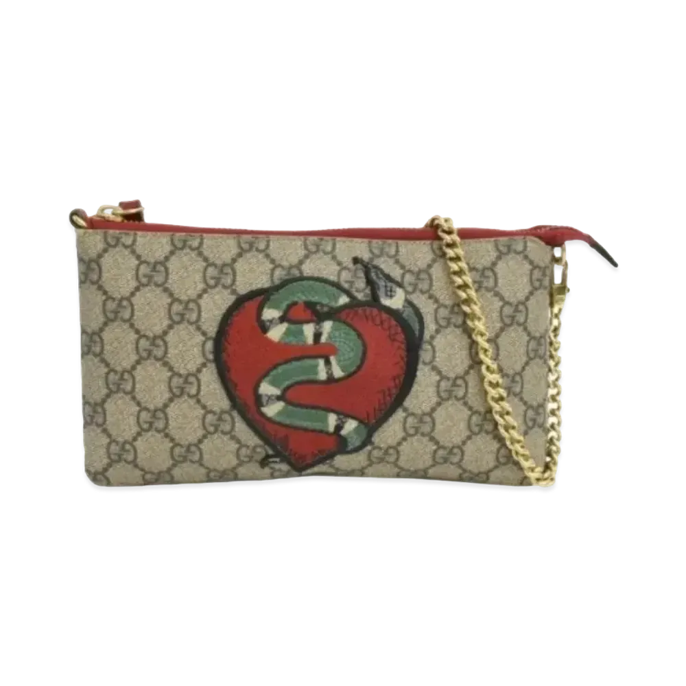 GUCCI GG Supreme Kingsnake Pouch "Red"