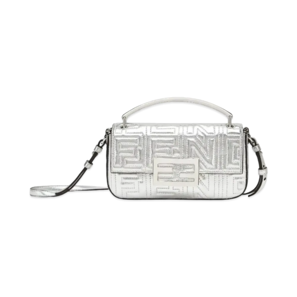 FENDI by MARC JACOBS Baguette Leather Phone Pouch "Silver"