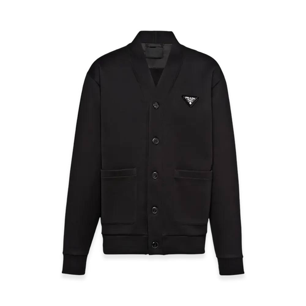 PRADA Cotton Fleece Cardigan "Black"
