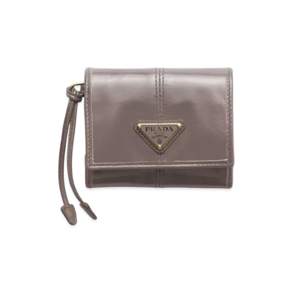 PRADA Small Leather Wallet "Gray"