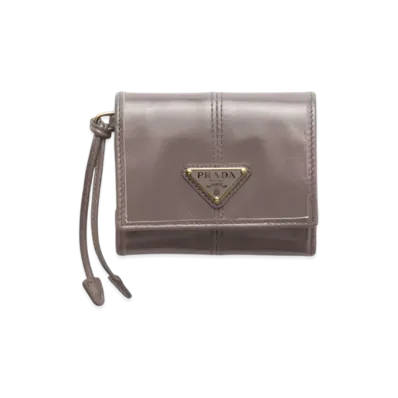 PRADA Small Leather Wallet "Gray"