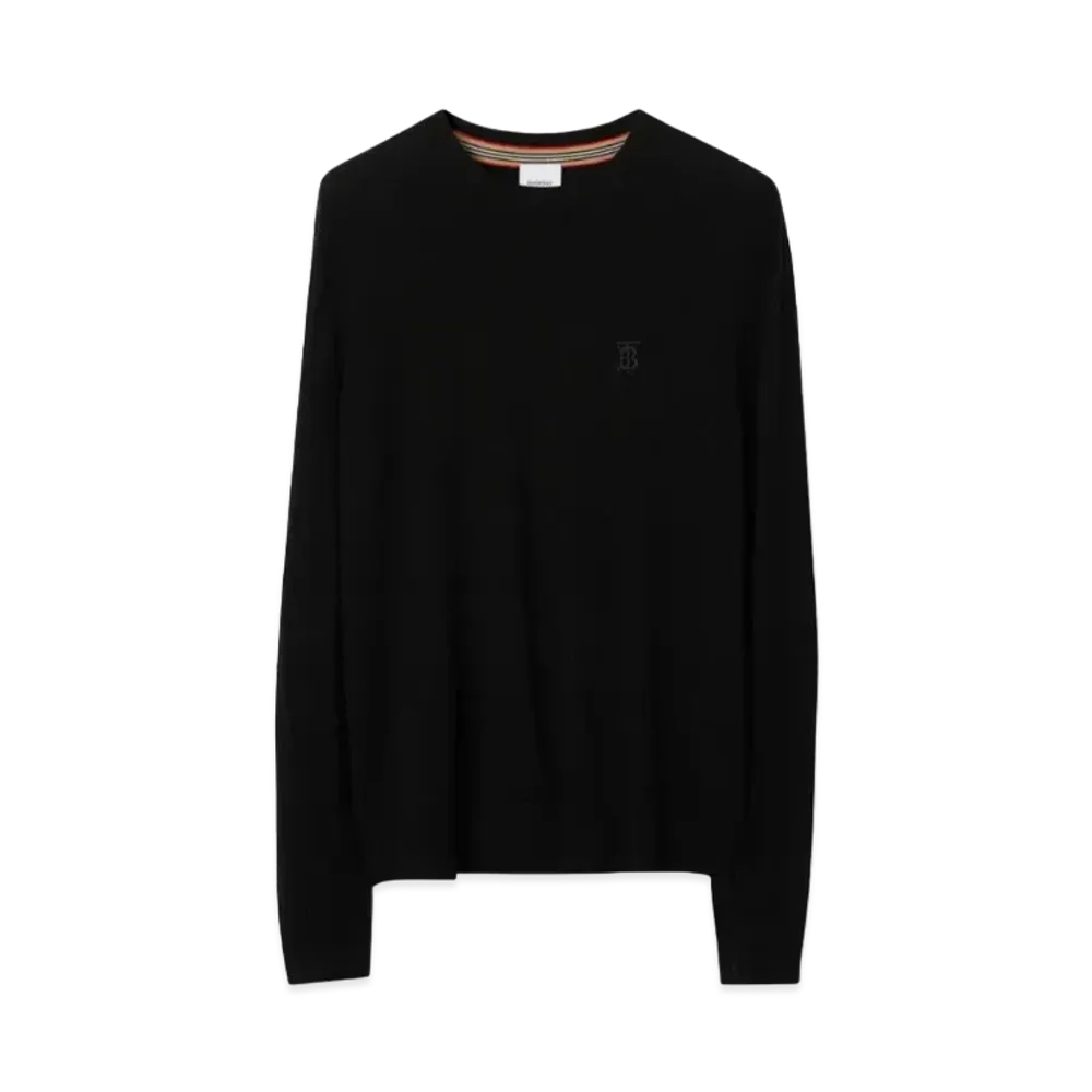 Burberry Men's Monogram Motif Cashmere Sweater "Black"