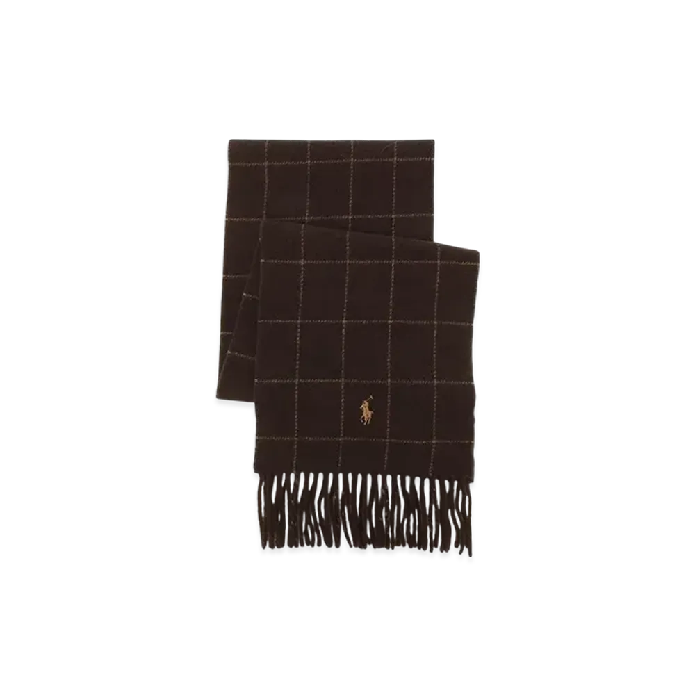 Polo Ralph Lauren Reversible Wibdowpane Scarf "Brown"