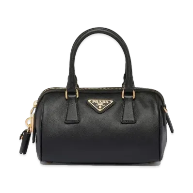 PRADA Saffiano Leather Top Handle Bag "Black"