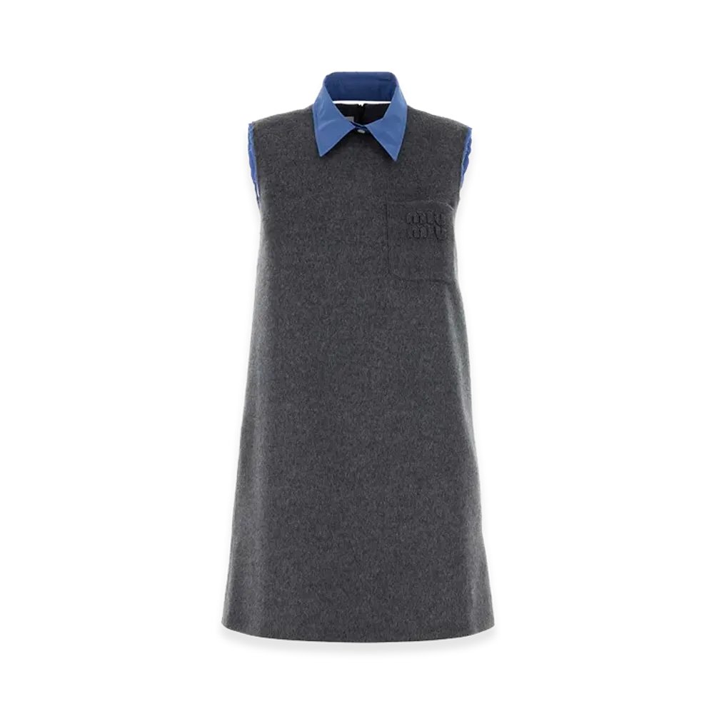 MIU MIU Women's Velour Mini Dress "Gray"