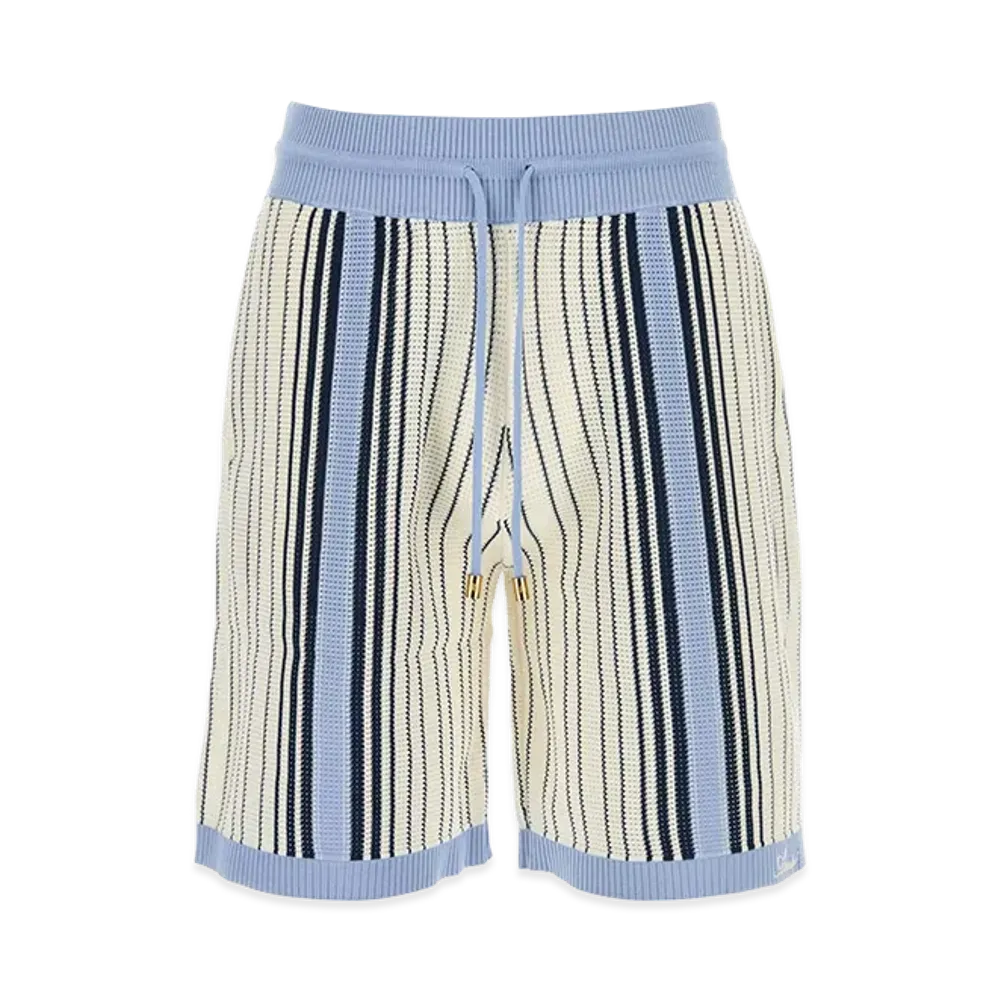AMIRI Embroidered Knit Bermuda Shorts "Blue"