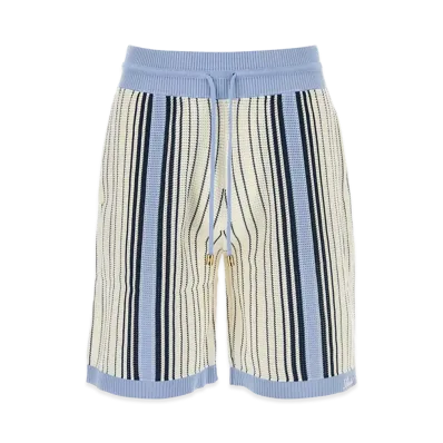 AMIRI Embroidered Knit Bermuda Shorts "Blue"