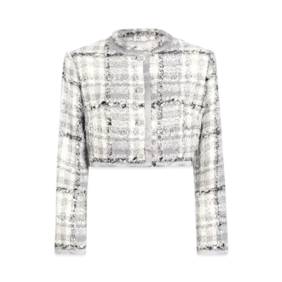 DOLCE&GABBANA Short check lurex raschel tweed jacket ""