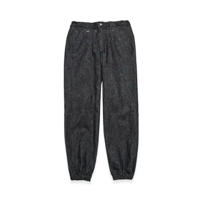 uniform experiment High Stretch Denim Hem Shirring Baker Pants "Black"