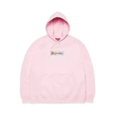 Supreme Bling Box Logo Hooded Sweatshirt "Light Pink"
