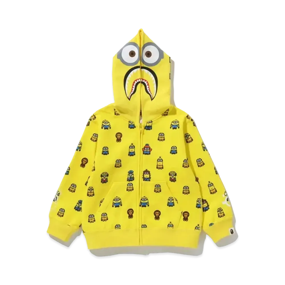 A BATHING APE MINIONS SHARK ZIP HOODIE "Yellow"