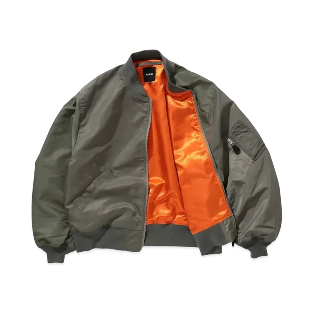 BEAMS Water Repellent Wide Fit Crazy MA-1 "Khaki"