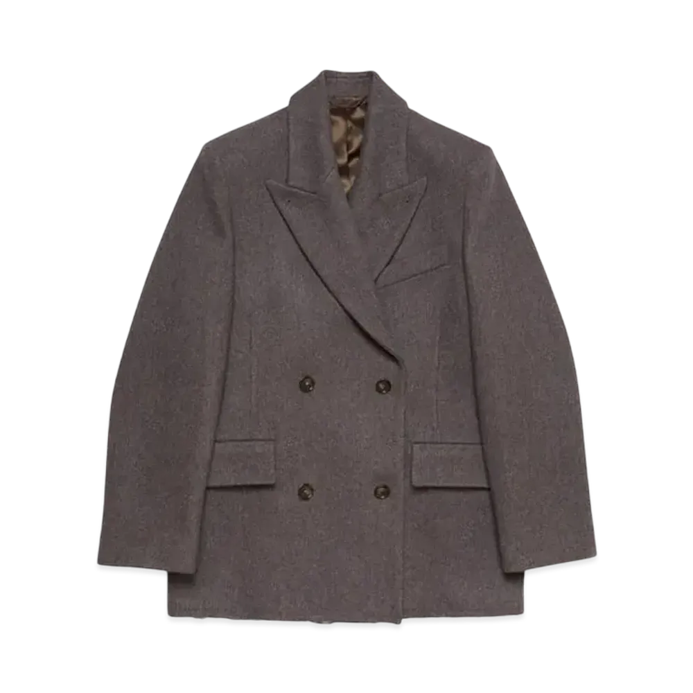 Acne Studios Double-Breasted Twill Jacket "Brown"