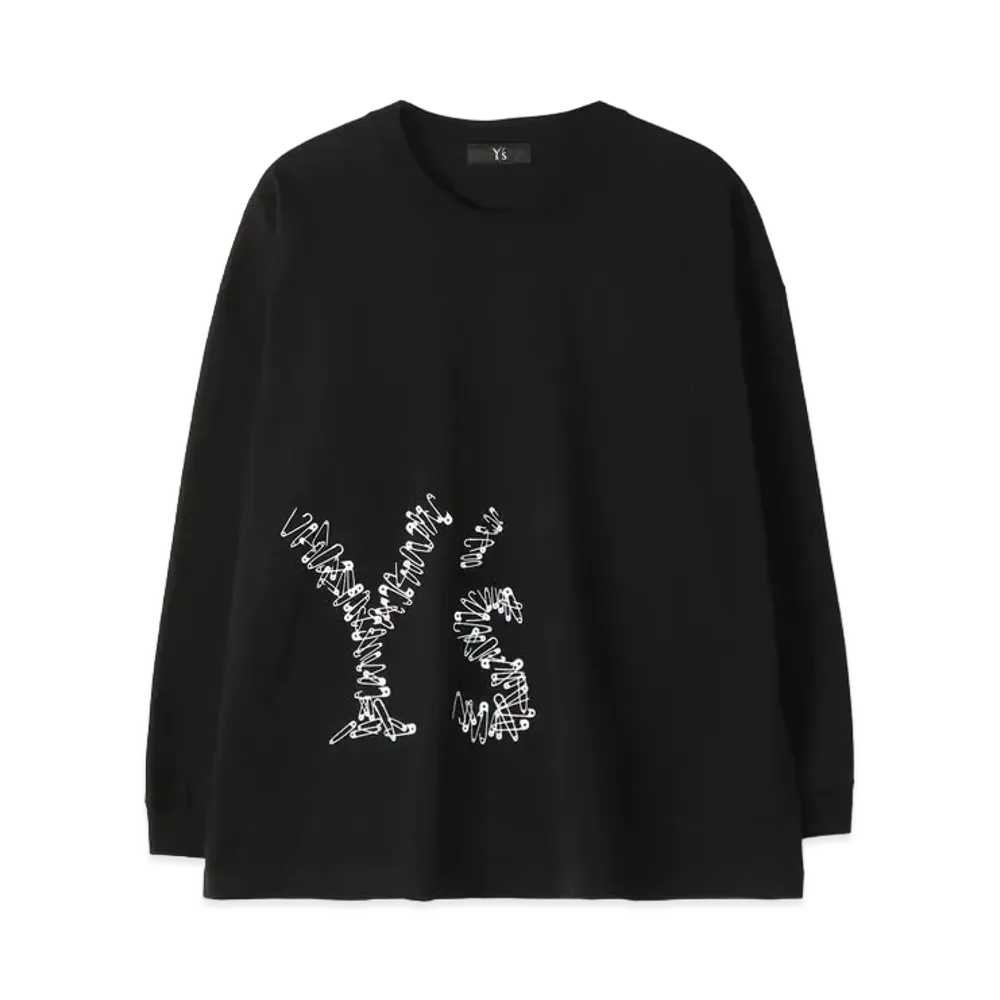 Yohji Yamamoto Y's -ONLINE EXCLUSIVE- Y's PIN LONG T-SHIRT "Black"