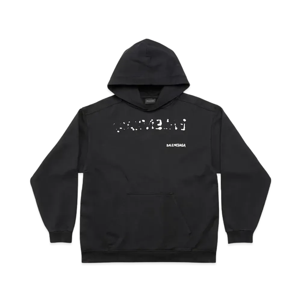 BALENCIAGA Women's Hand Drawn Hoodie Medium Fit "Black/White"