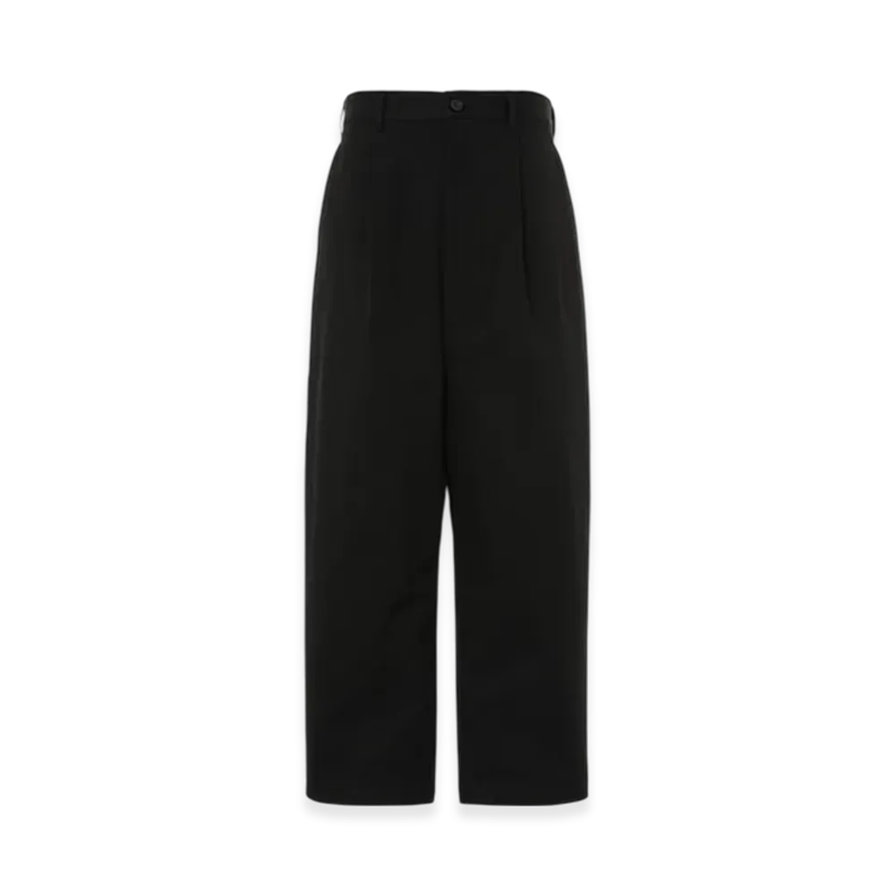 COMME des GARCONS HOMME Cotton Mura Serge Tucked Pants "Black"