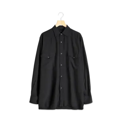 COMOLI Rayon Western Shirt "Black"