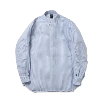 DAIWA PIER39 Tech Button Down Shirts L/S Stripe "Navy"