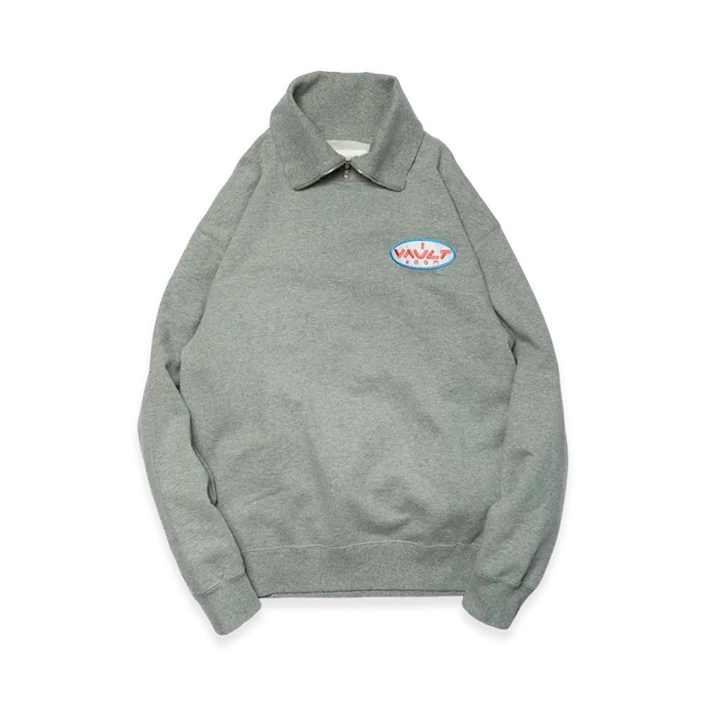 VAULTROOM Keyhole Round Patch Half Zip Sweat "Gray"