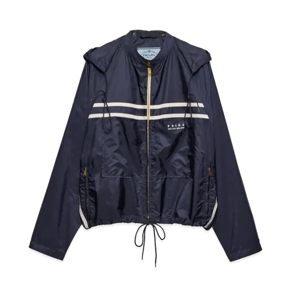 PRADA Women's Lightweight Re-Nylon Blouson Jacket "Navy"
