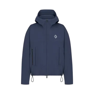 Dior Men's CD Diamond Hooded Jacket Technical Fabric "Blue"