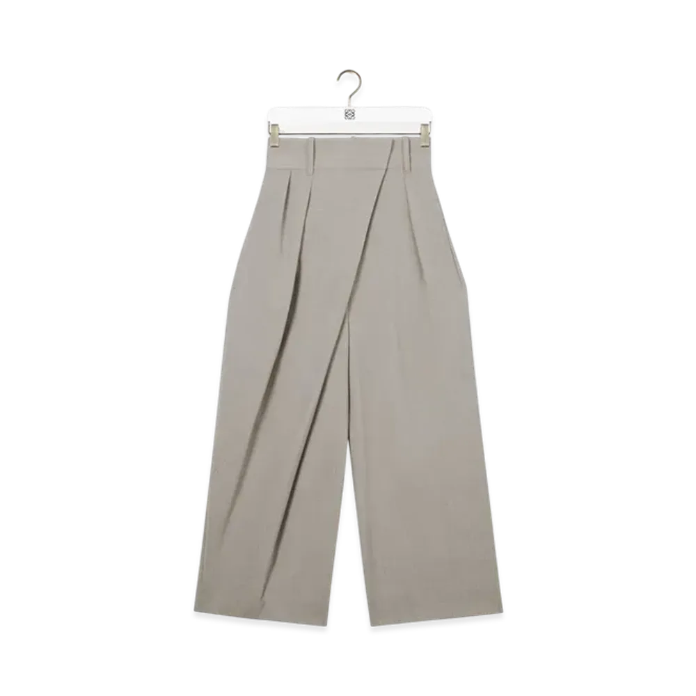 LOEWE Cropped Wrap Trousers "Light Beige Melange"