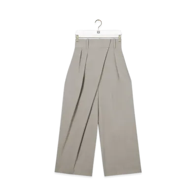 LOEWE Cropped Wrap Trousers "Light Beige Melange"