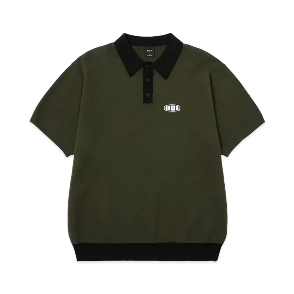 HUF Summer 24 Flower Knit Polo "Black"