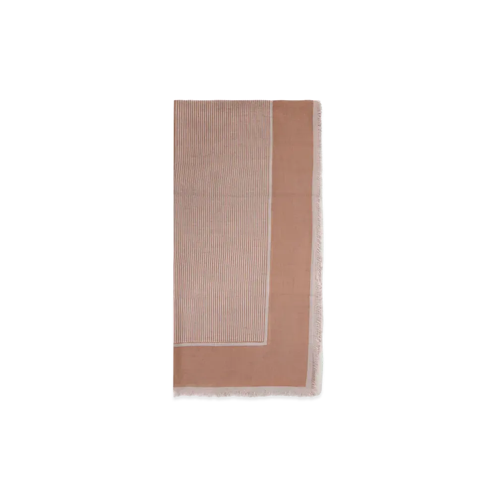 Saint Laurent Women's Large Striped Carre Scarf "Sienna"