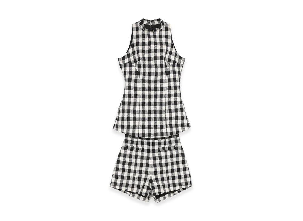 ANDMARY Women's Abbie Gingham Check Set Up "Black"