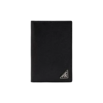 PRADA Saffiano Leather Card Holder "Black"