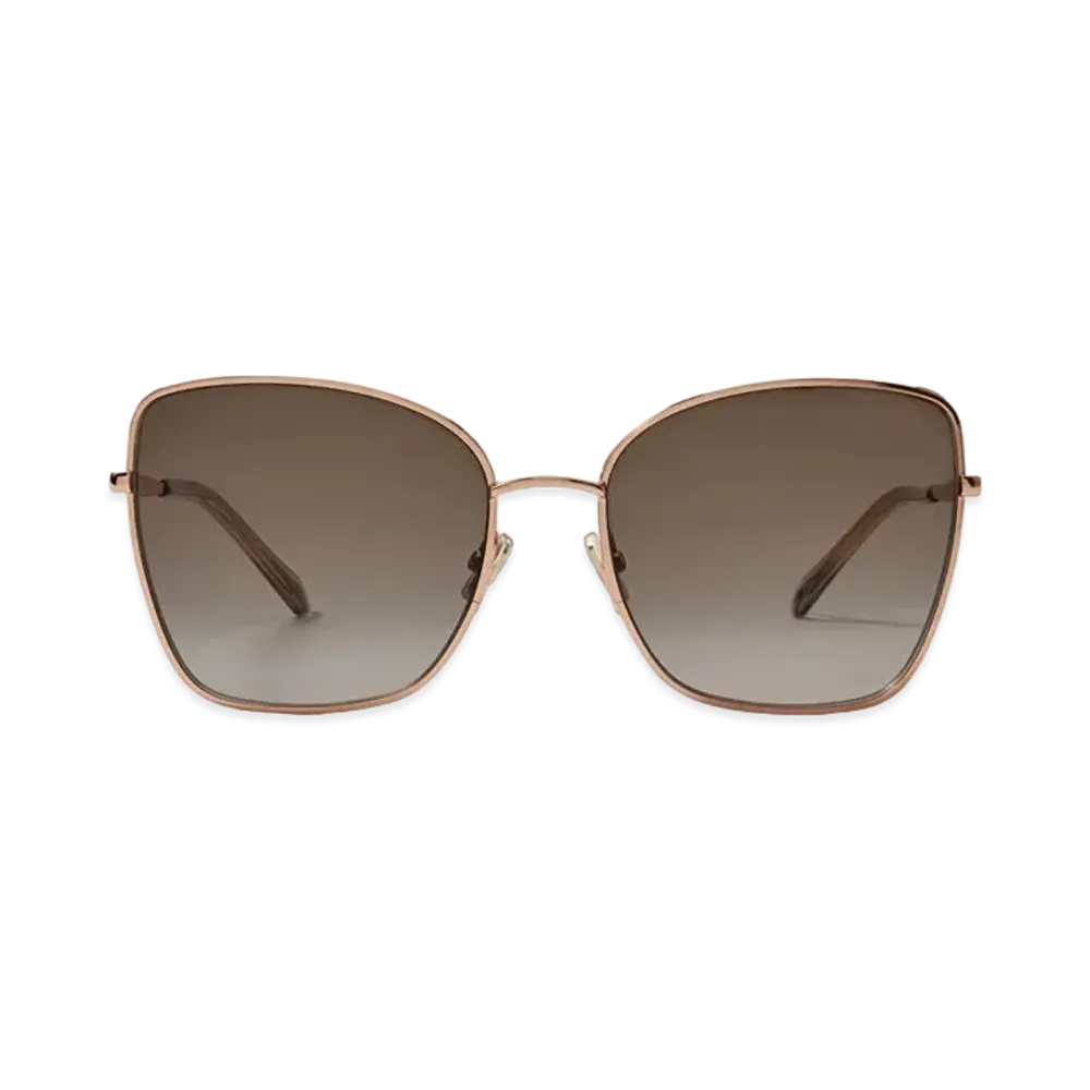 Jimmy Choo Alexis Square Frame Sunglasses With Glitter Fabric "Gold Copper"