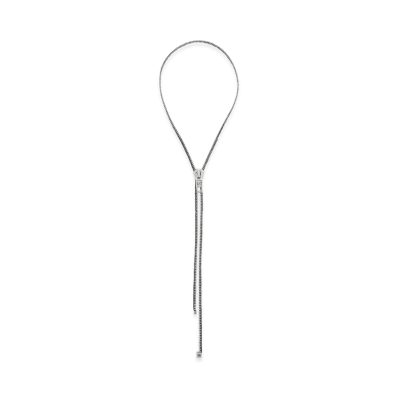 BALENCIAGA DIY Zip Necklace "Shiny Silver/Antique Silver/Black"