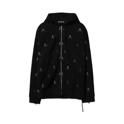 MASTERMIND JAPAN-SKULL MONOGRAM ZIP-UP HOODIE"BLACK"