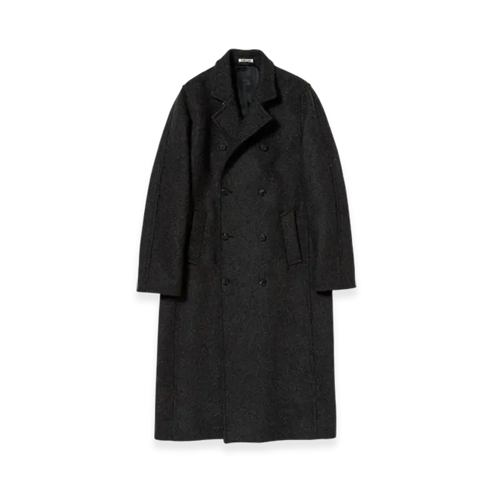 AURALEE Shetland Wool Double Cloth Coat "Dark Charcoal"