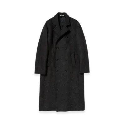 AURALEE Shetland Wool Double Cloth Coat "Dark Charcoal"