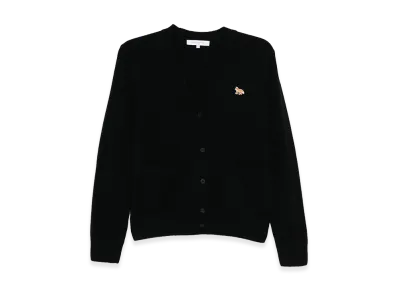 Maison Kitsune Women's Baby Fox Merino Regular Cardigan "Black"