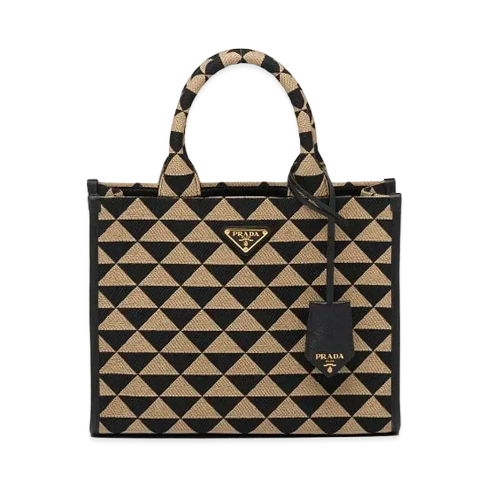 PRADA Symbol Jacquard Fabric Small Handbag "Black"