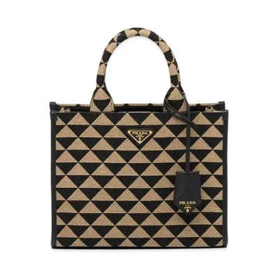 PRADA Symbol Jacquard Fabric Small Handbag "Black"