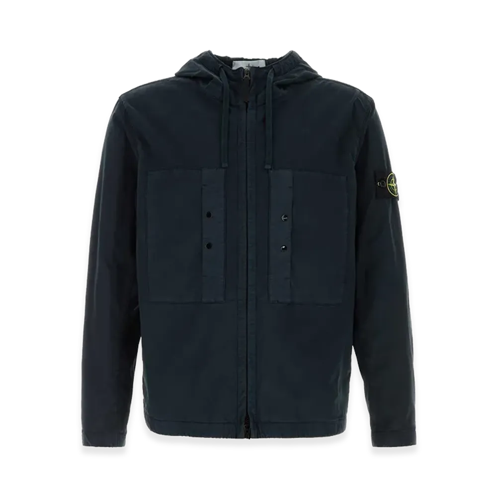 Stone Island Navy Blue Stretch Cotton Jacket "Blue"
